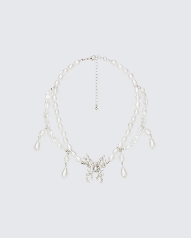 Zanele Ivory Pearl Molten Necklace made by Finesse