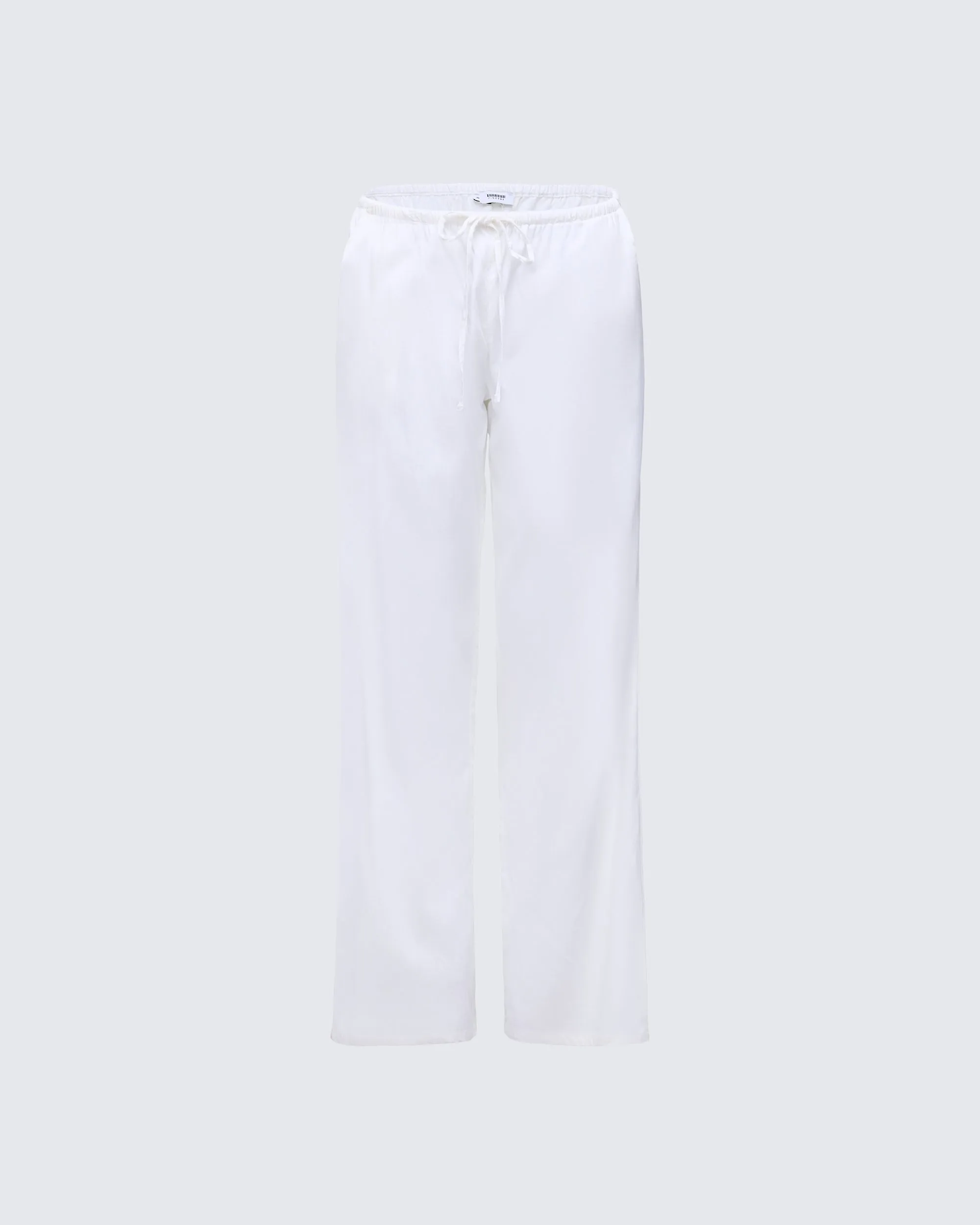Yuma White Linen Drawstring Pants sold by Finesse