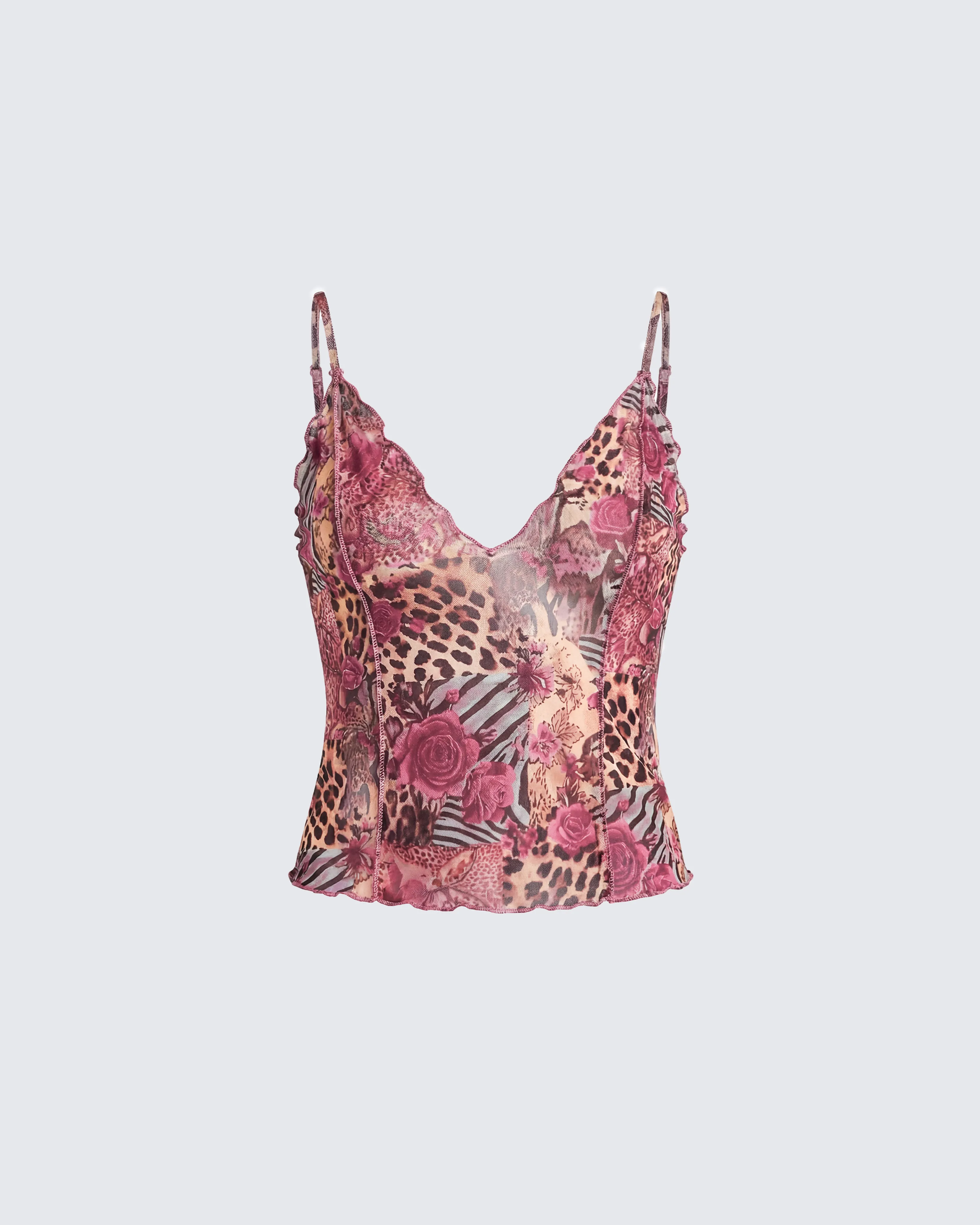 Kani Multi Printed Mesh Cami Top sold by Finesse