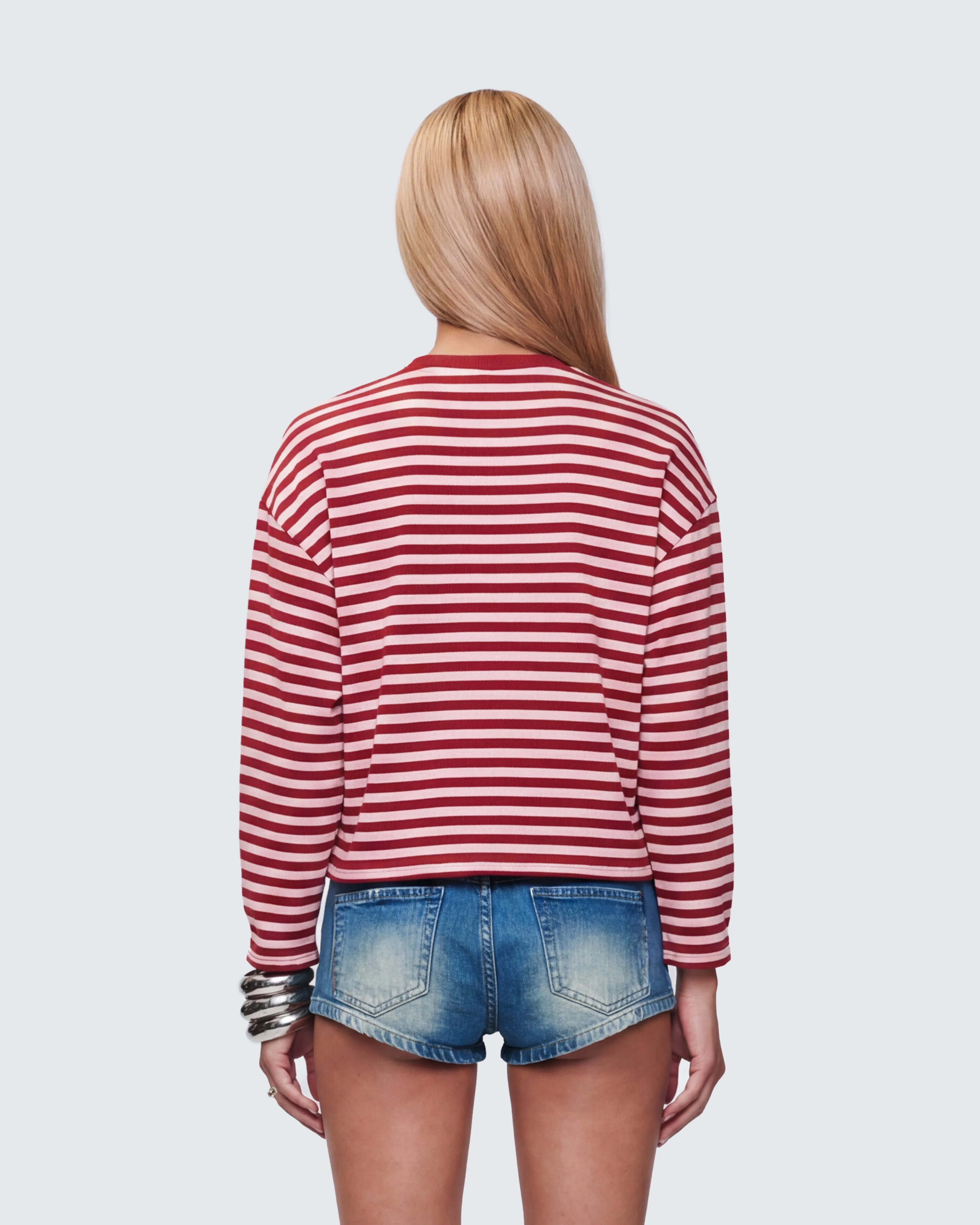 McKenna Cherry Striped Oversized Tee sold by Finesse product image thumbnail 4