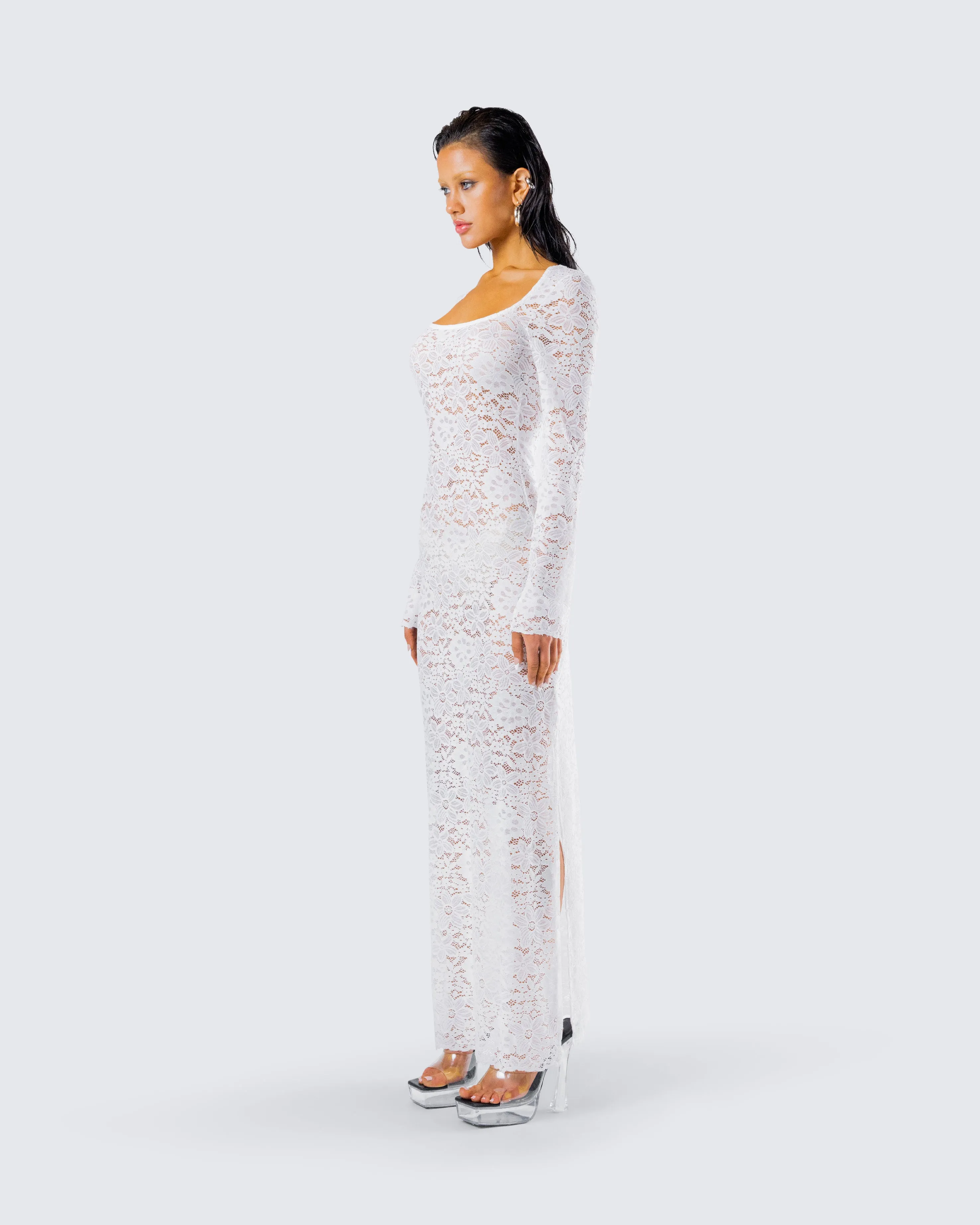 Tanith White Lace Maxi Dress sold by Finesse product image thumbnail 5