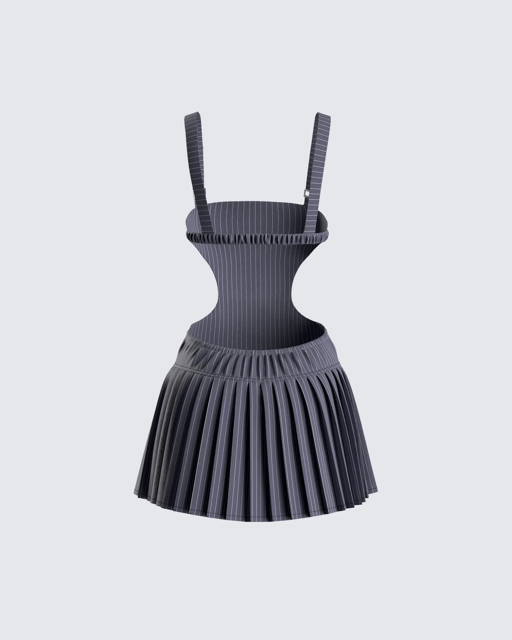 Samus Grey Pinstripe Mini Dress sold by Finesse product image thumbnail 3