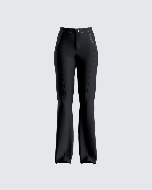Luella Black Twill Flared Pant sold by Finesse