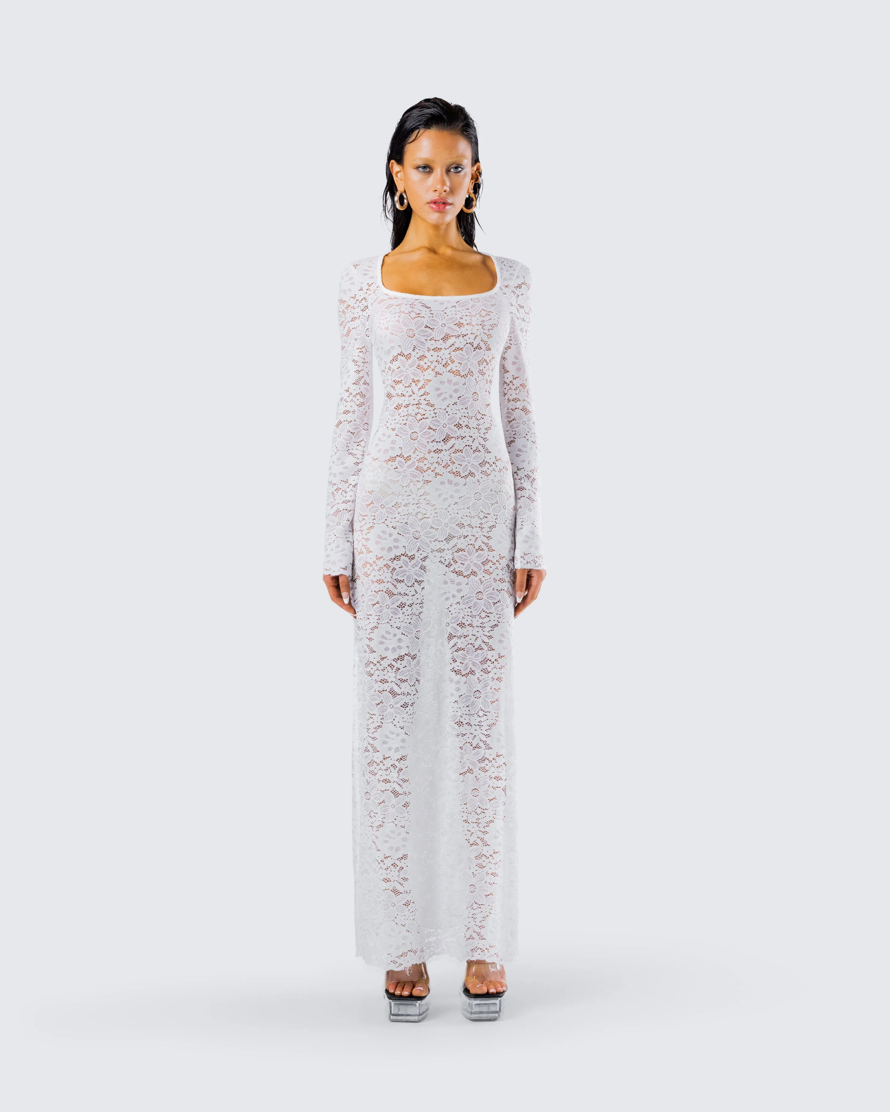 Tanith White Lace Maxi Dress sold by Finesse product image thumbnail 4