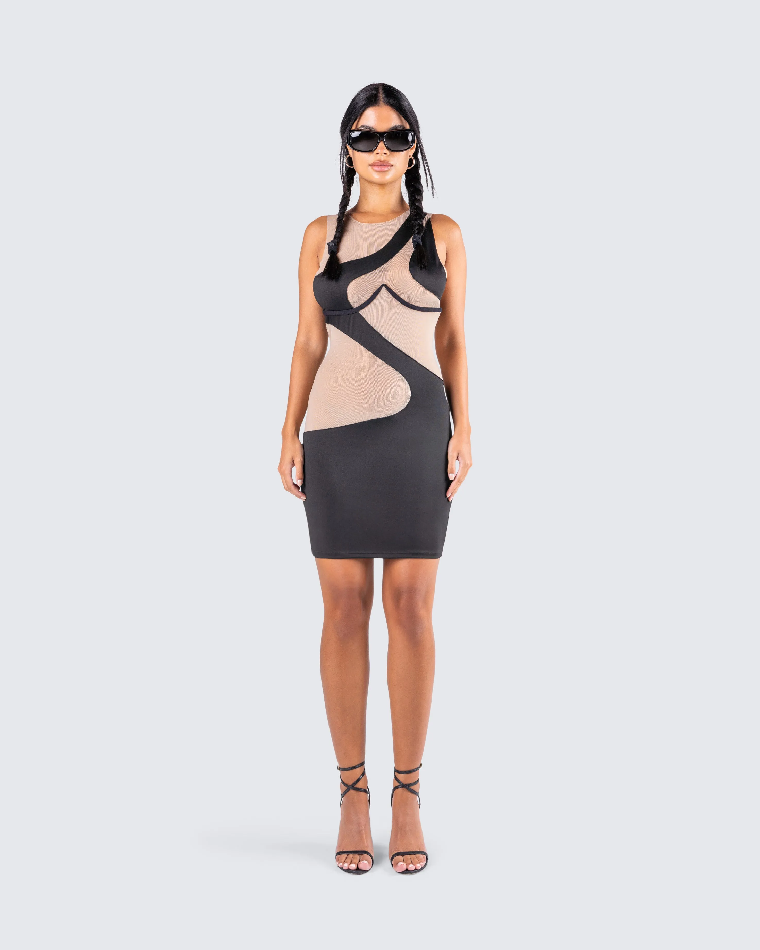 Gabriella Black Jersey Mesh Dress sold by Finesse product image thumbnail 4