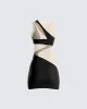 Gabriella Black Jersey Mesh Dress sold by Finesse