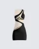 Gabriella Black Jersey Mesh Dress sold by Finesse