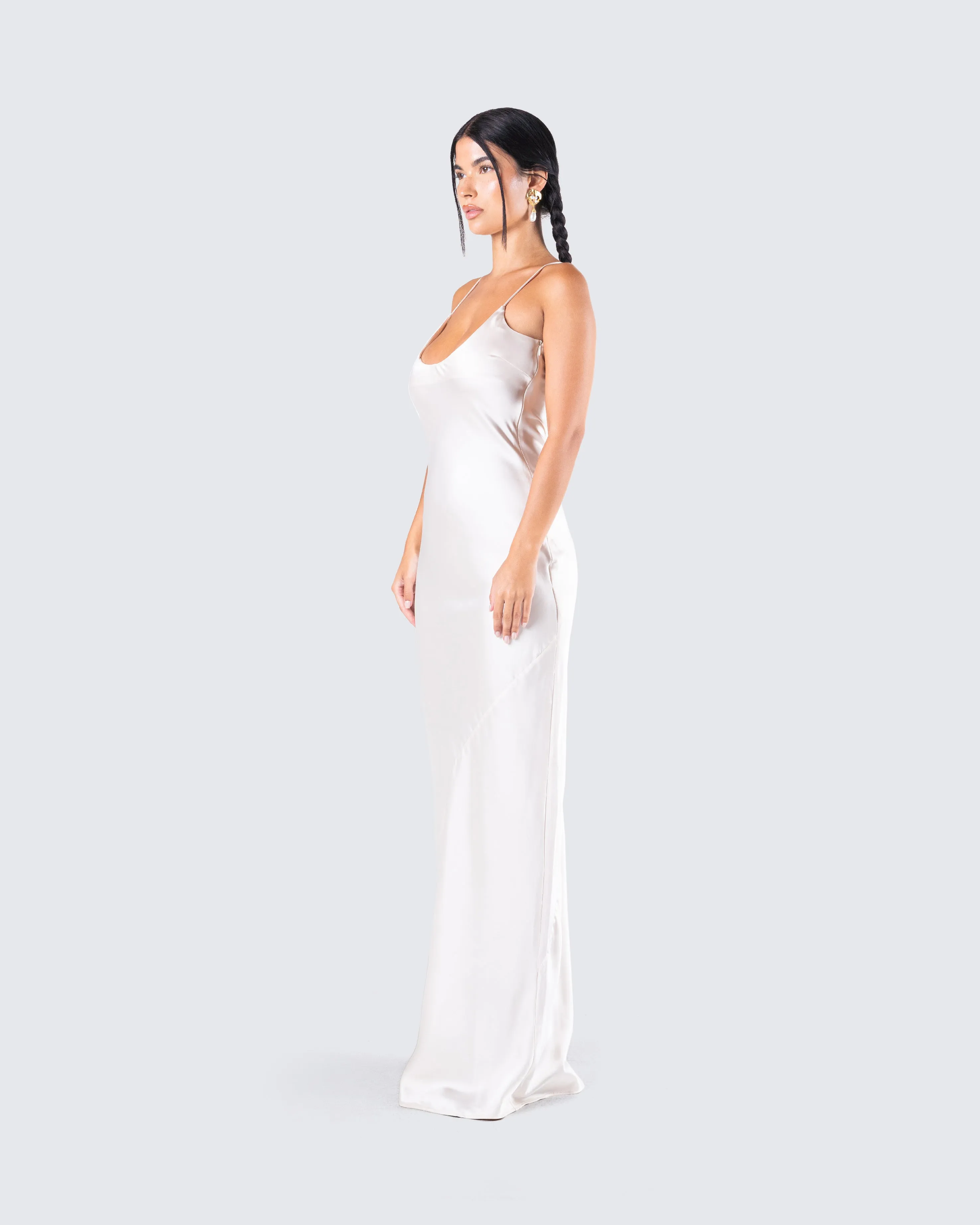 Orion Ivory Silk Dress sold by Finesse product image thumbnail 5