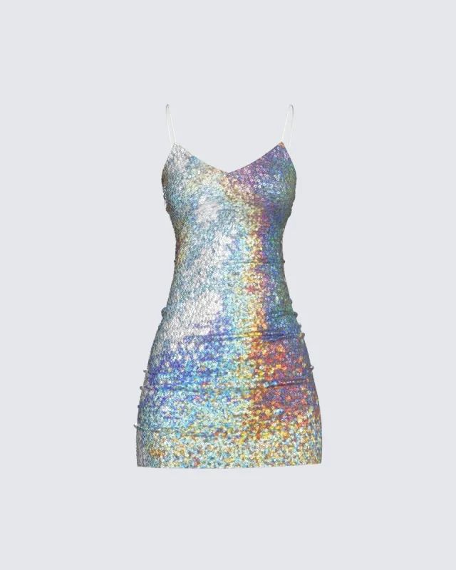 Tara Multi Sequin Dress sold by Finesse