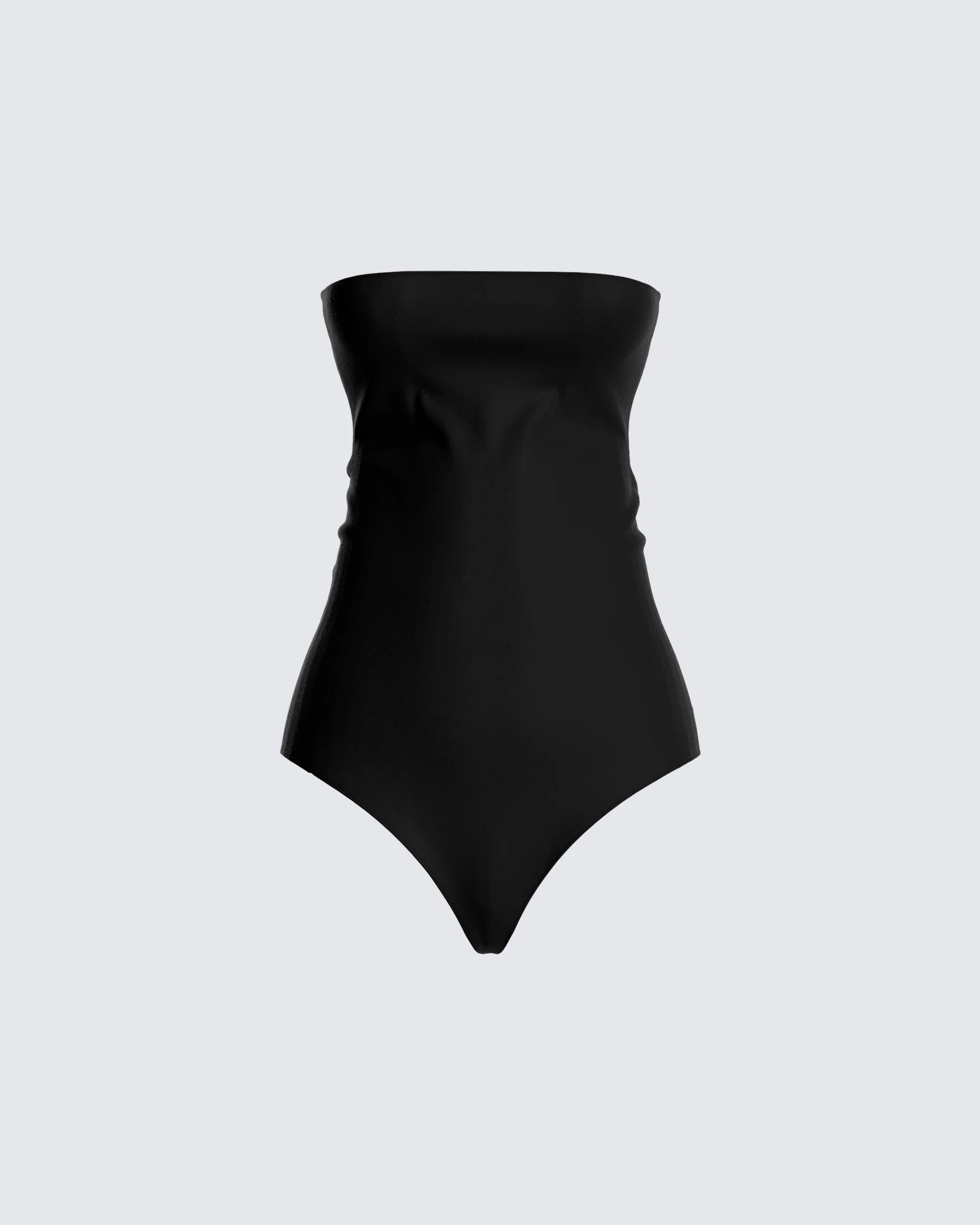 Vicky Black Strapless Bodysuit sold by Finesse