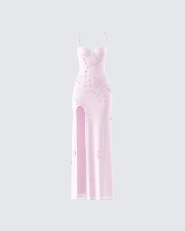 Astoria Pink Floral Maxi Dress made by Finesse