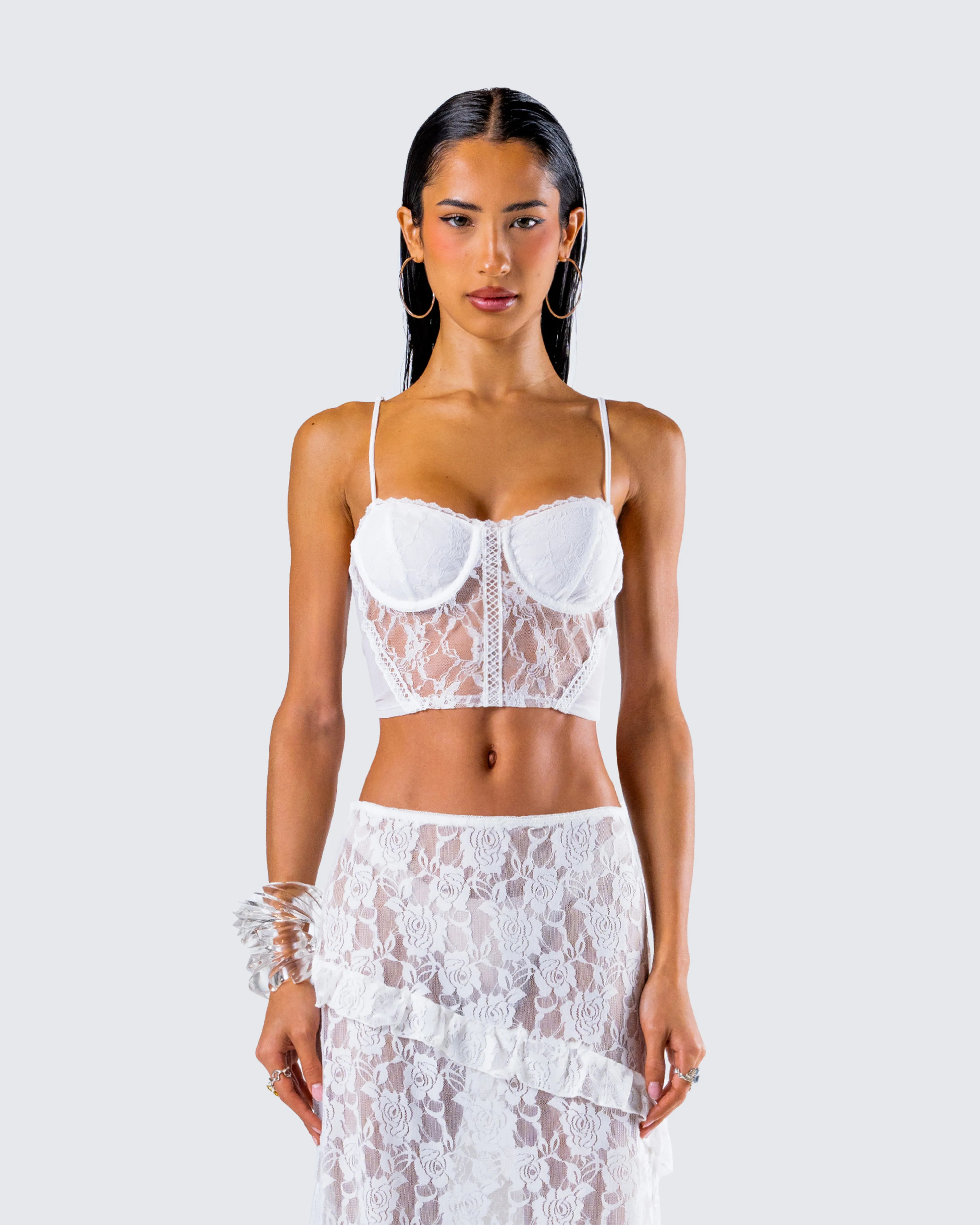 Callie White Corset Top sold by Finesse product image thumbnail 4