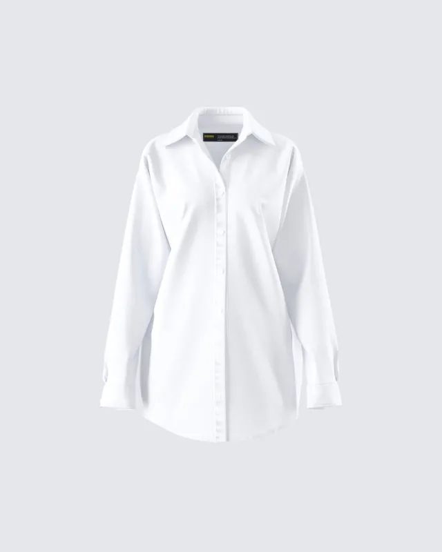 Claire White Oversized Shirt sold by Finesse