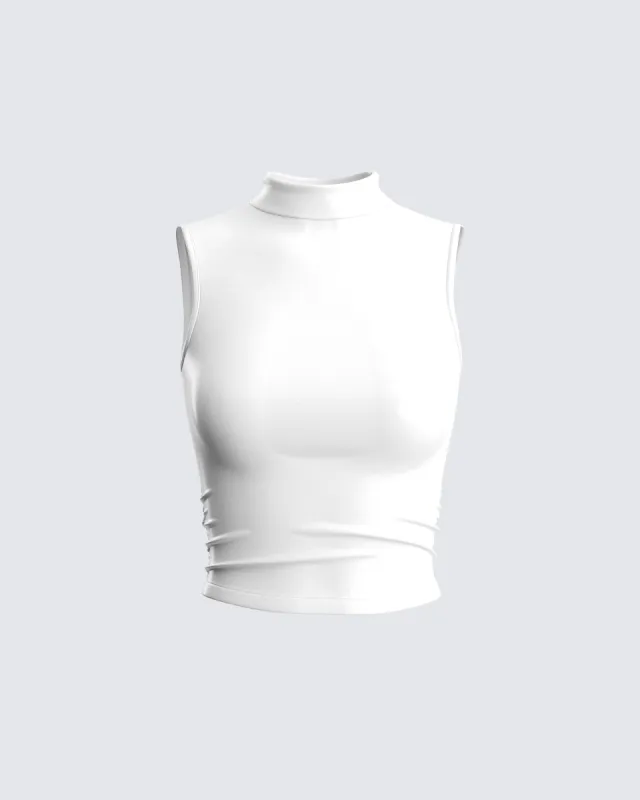 Inaya White Jersey Tank Top sold by Finesse
