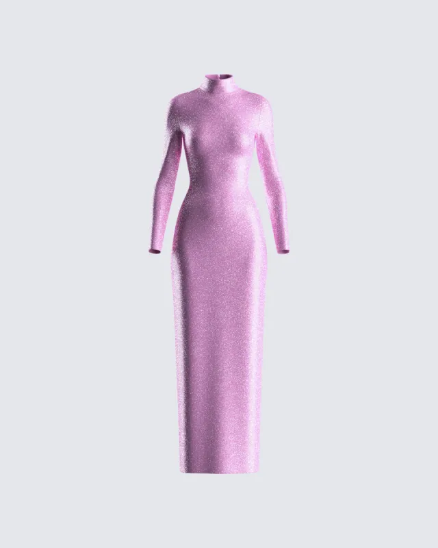 Sy Pink Shimmer Knit Maxi Dress sold by Finesse
