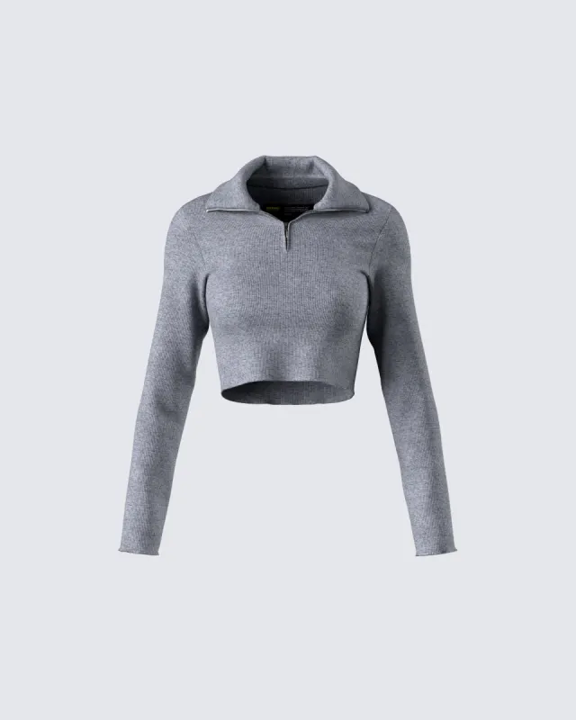 Leanne Grey Sweater Top sold by Finesse