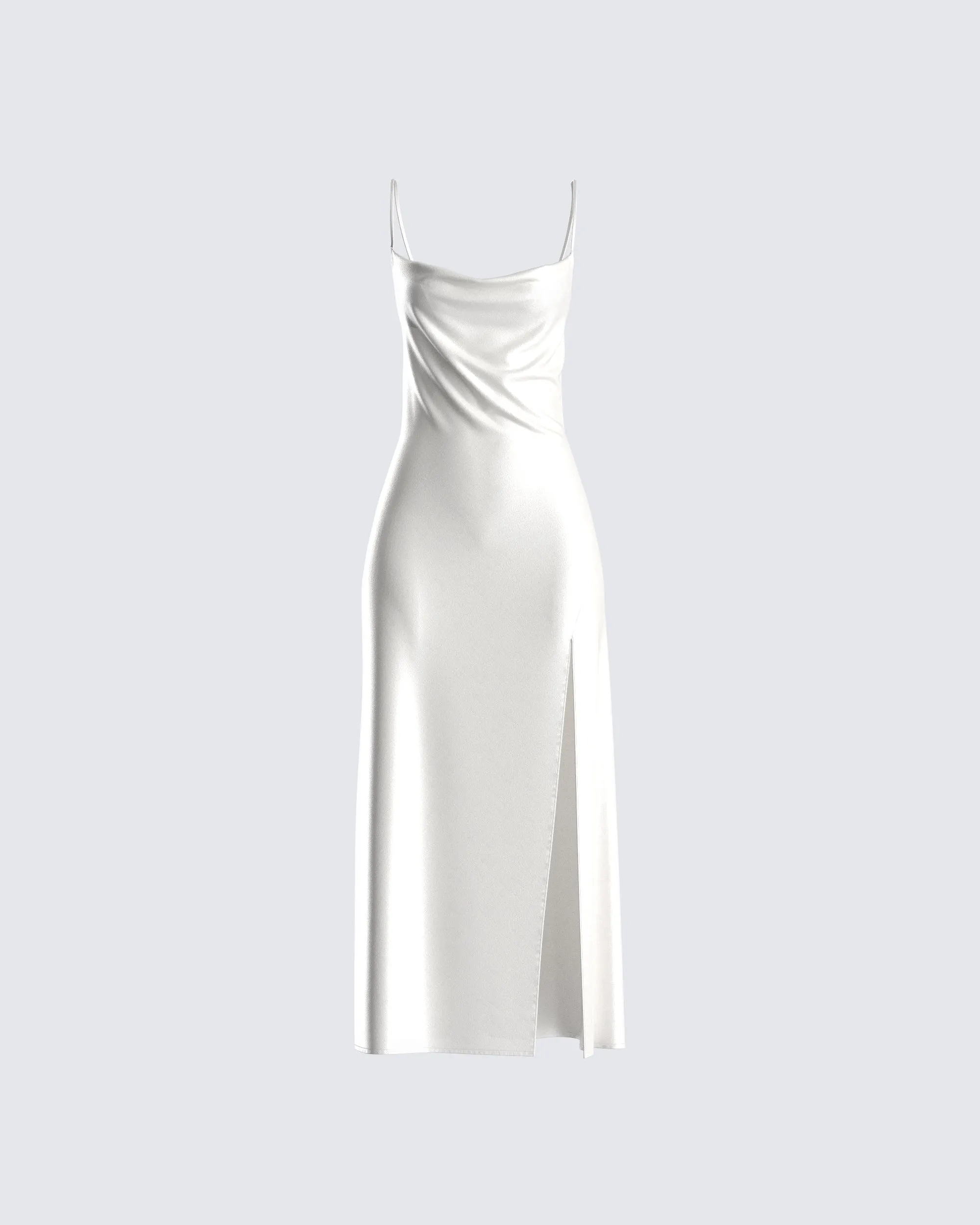 Alina White Satin Midi Dress sold by Finesse
