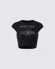 Julane Black Gemini Graphic Top sold by Finesse