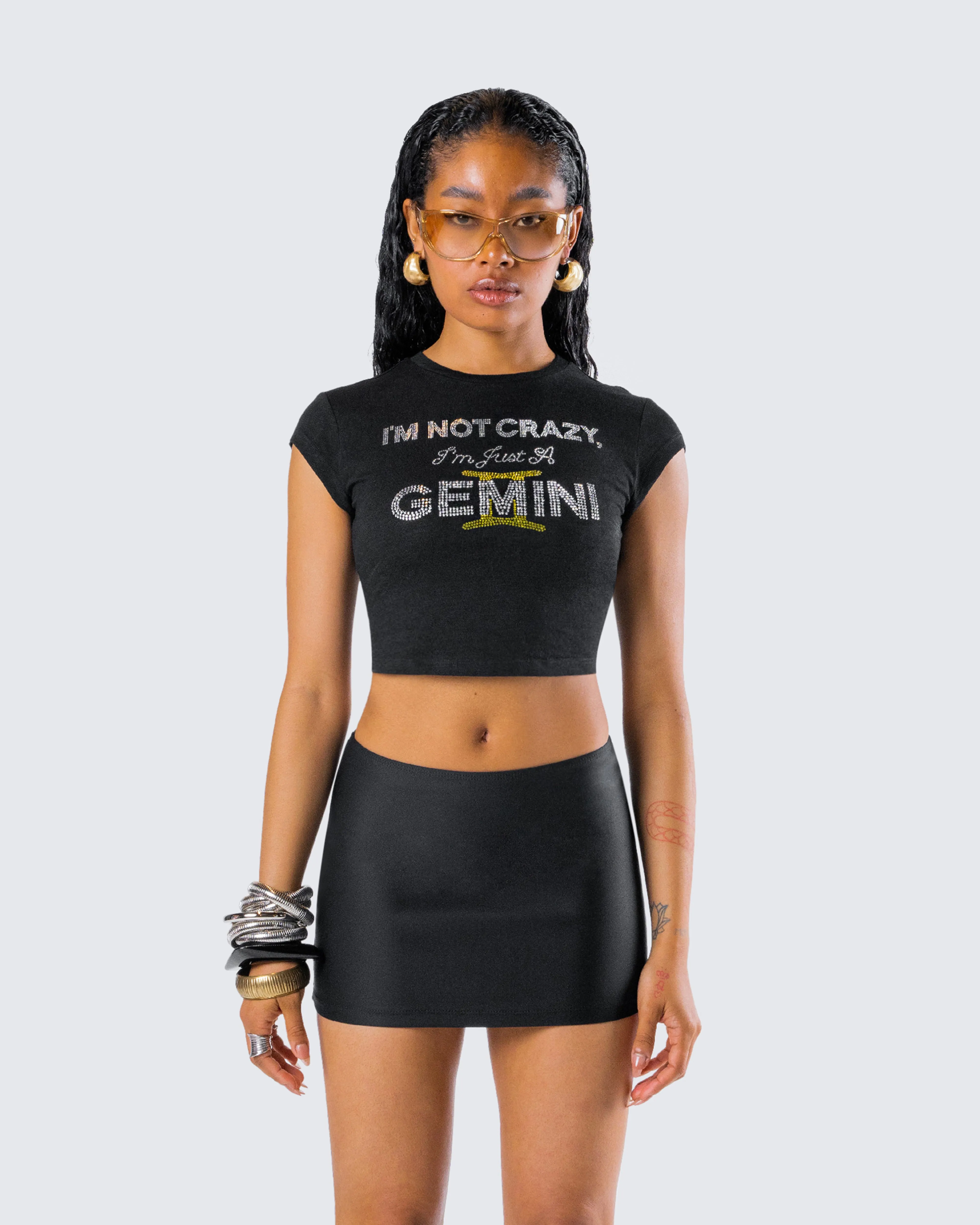 Julane Black Gemini Graphic Top sold by Finesse product image thumbnail 4