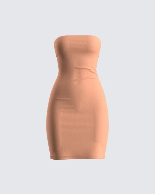 Maxine Tan Jersey Tube Dress sold by Finesse