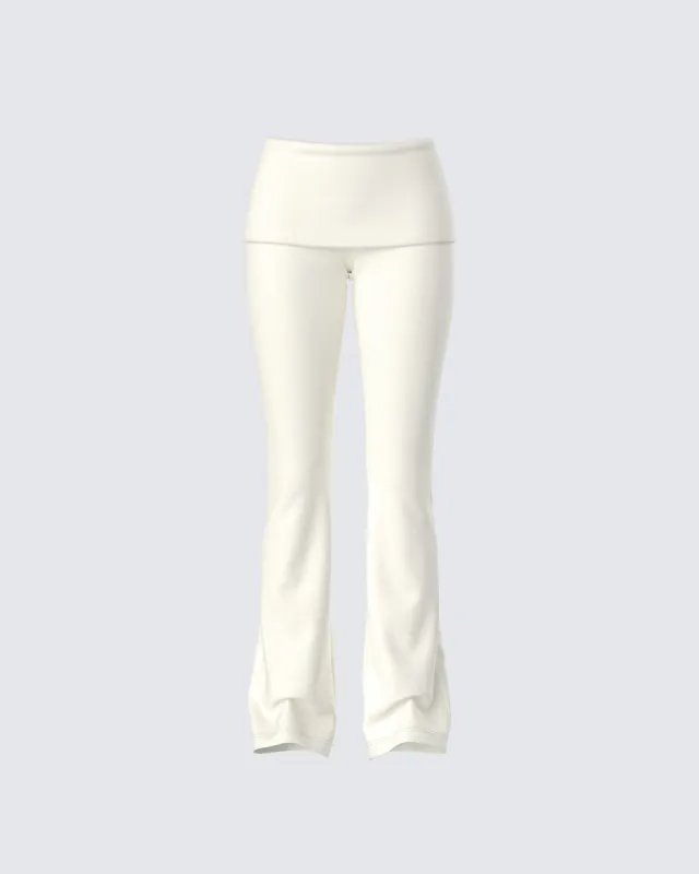 Leia Cream Foldover Legging sold by Finesse