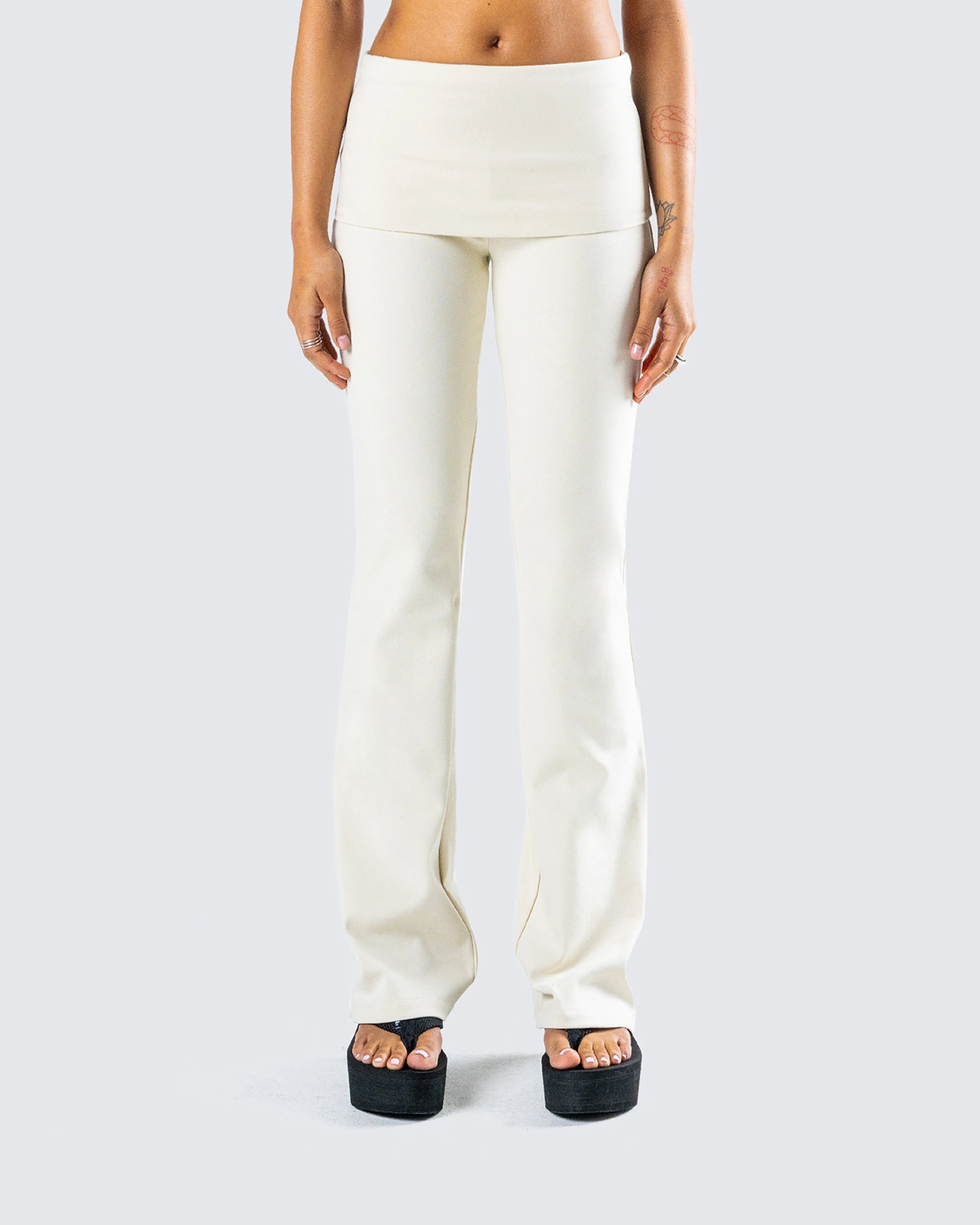 Leia Cream Foldover Legging sold by Finesse product image thumbnail 4