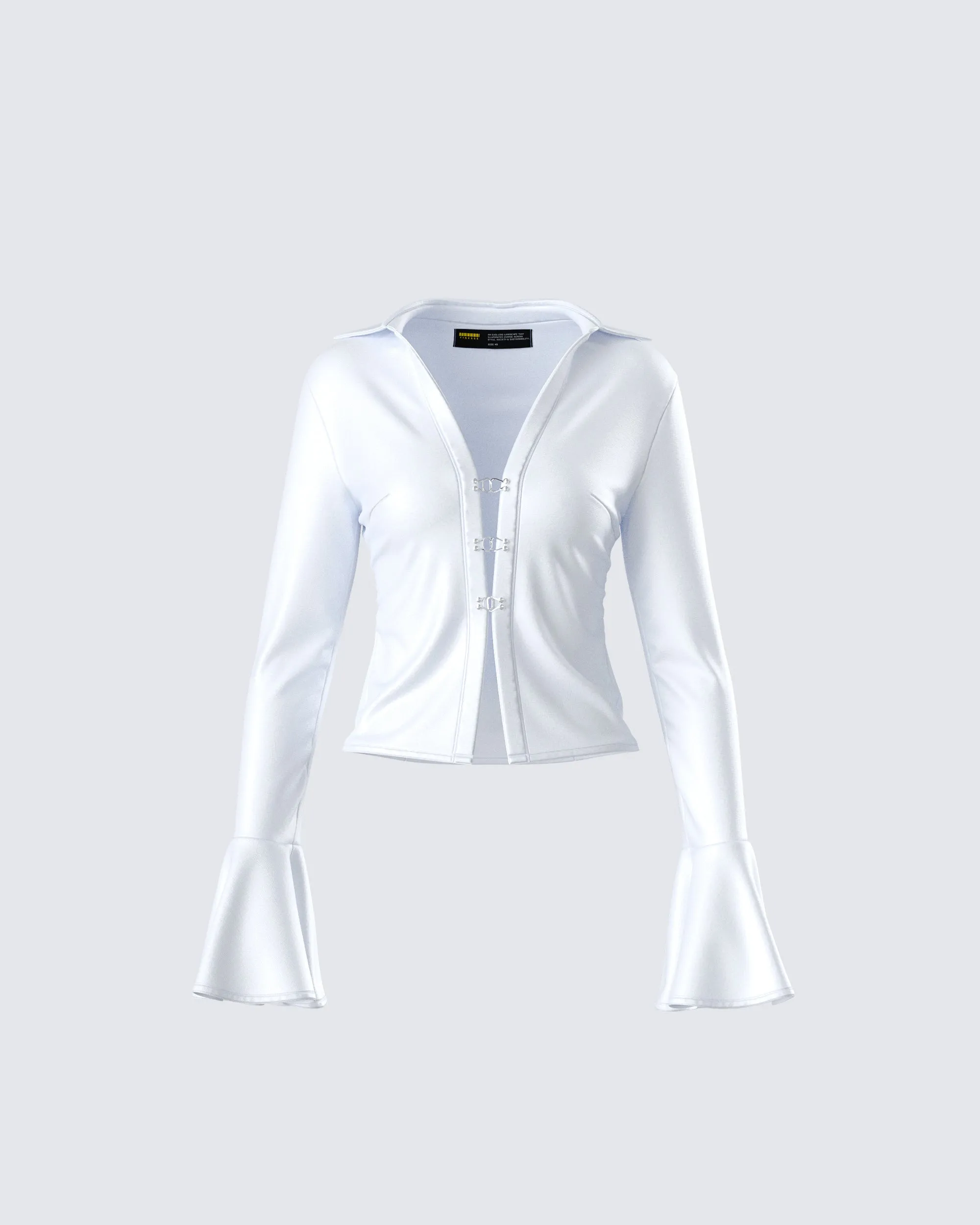 Grace White Satin Shirt sold by Finesse