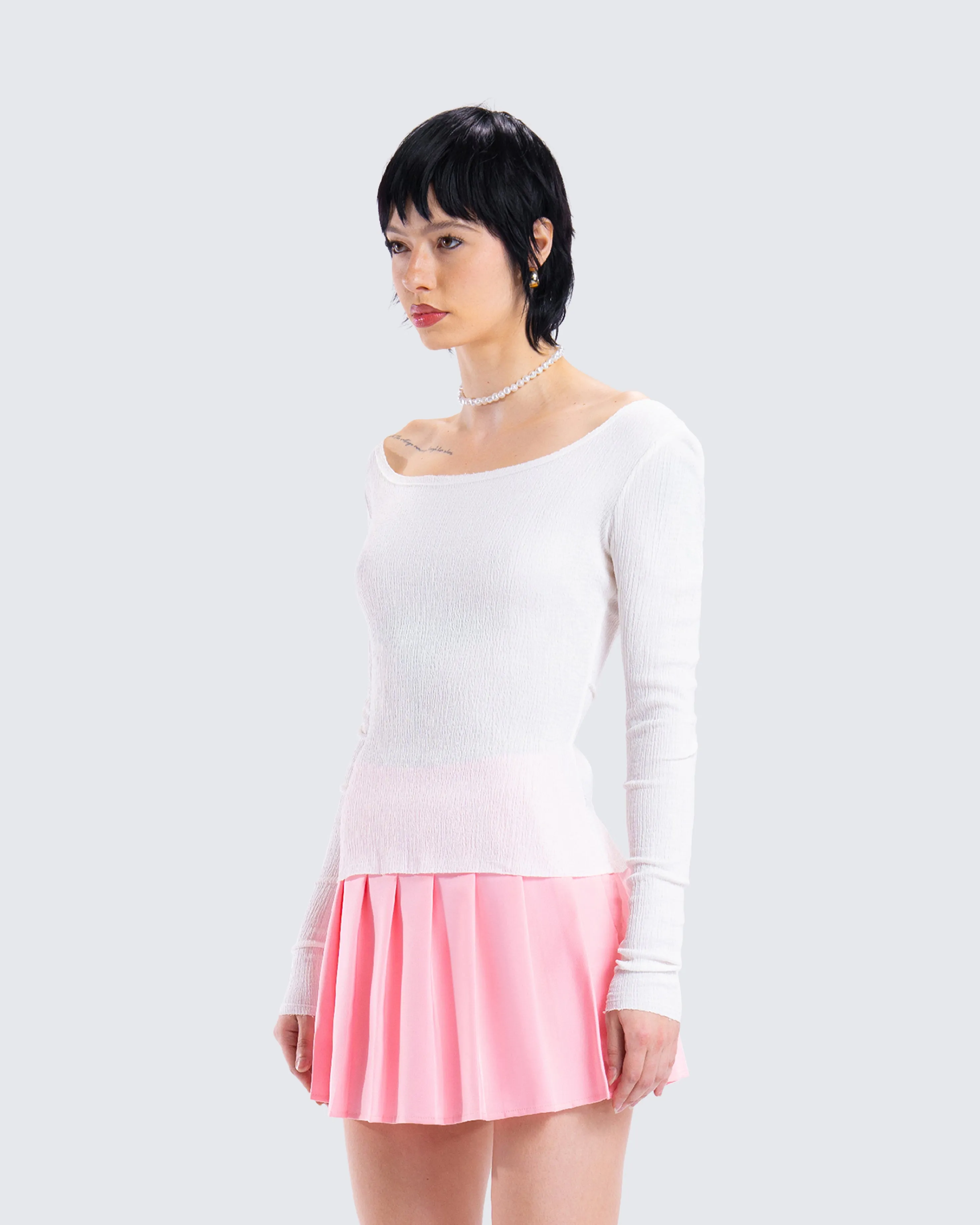 Leslie White Off Shoulder Top sold by Finesse product image thumbnail 5