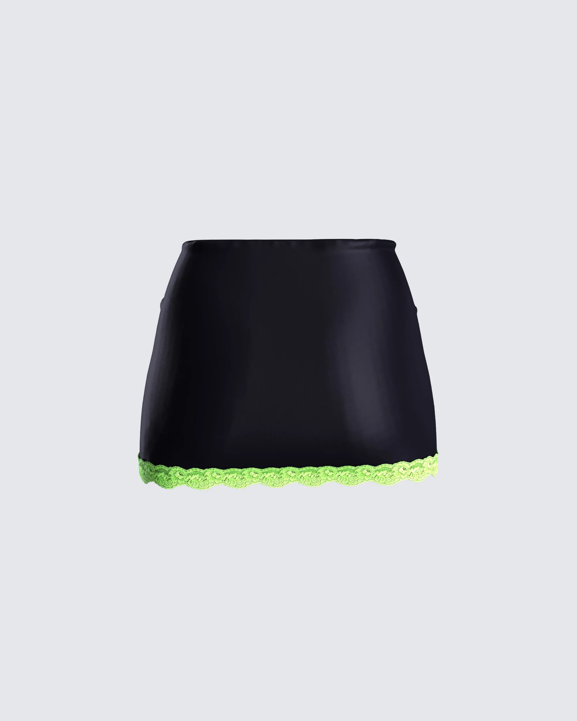 Nadya Black Satin Mini Skirt sold by Finesse product image thumbnail 3