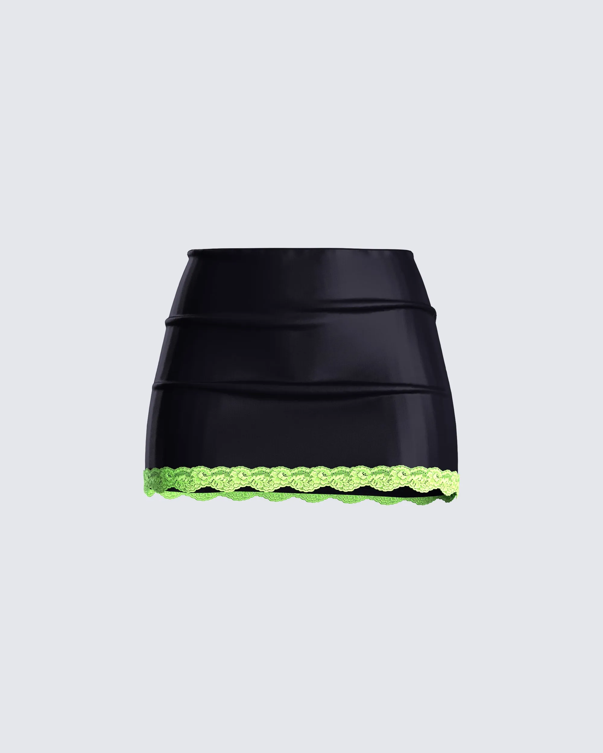 Nadya Black Satin Mini Skirt sold by Finesse