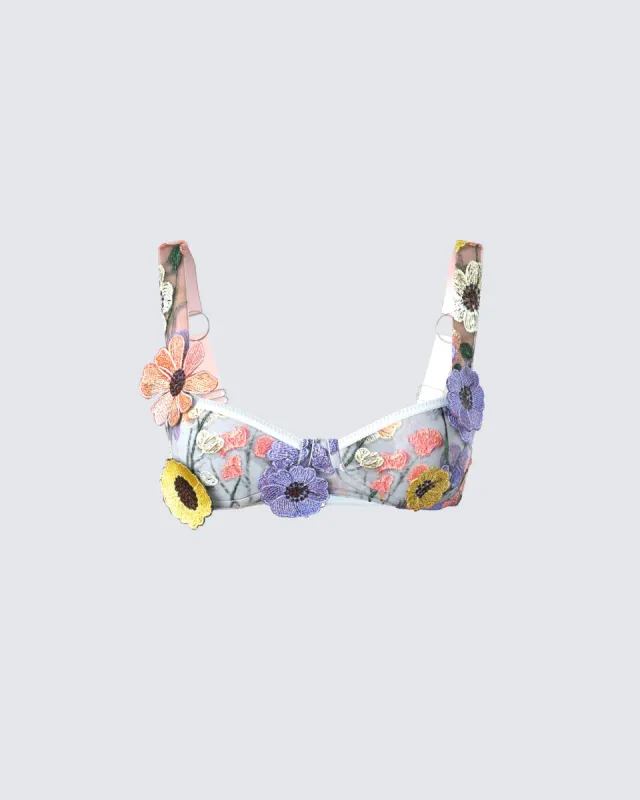 Addie Flower Bra Top sold by Finesse
