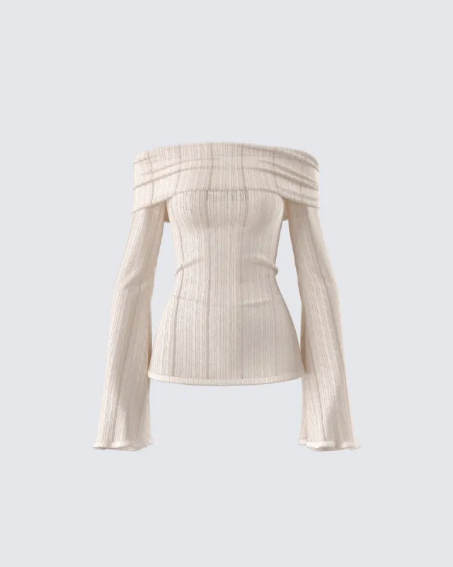 Imelda Ivory Off Shoulder Top sold by Finesse