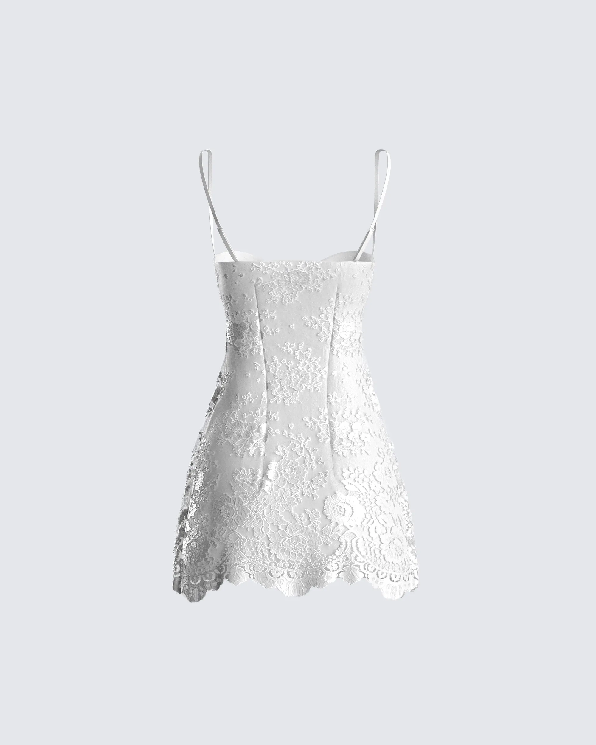 Suzette White Lace Mini Dress sold by Finesse product image thumbnail 3