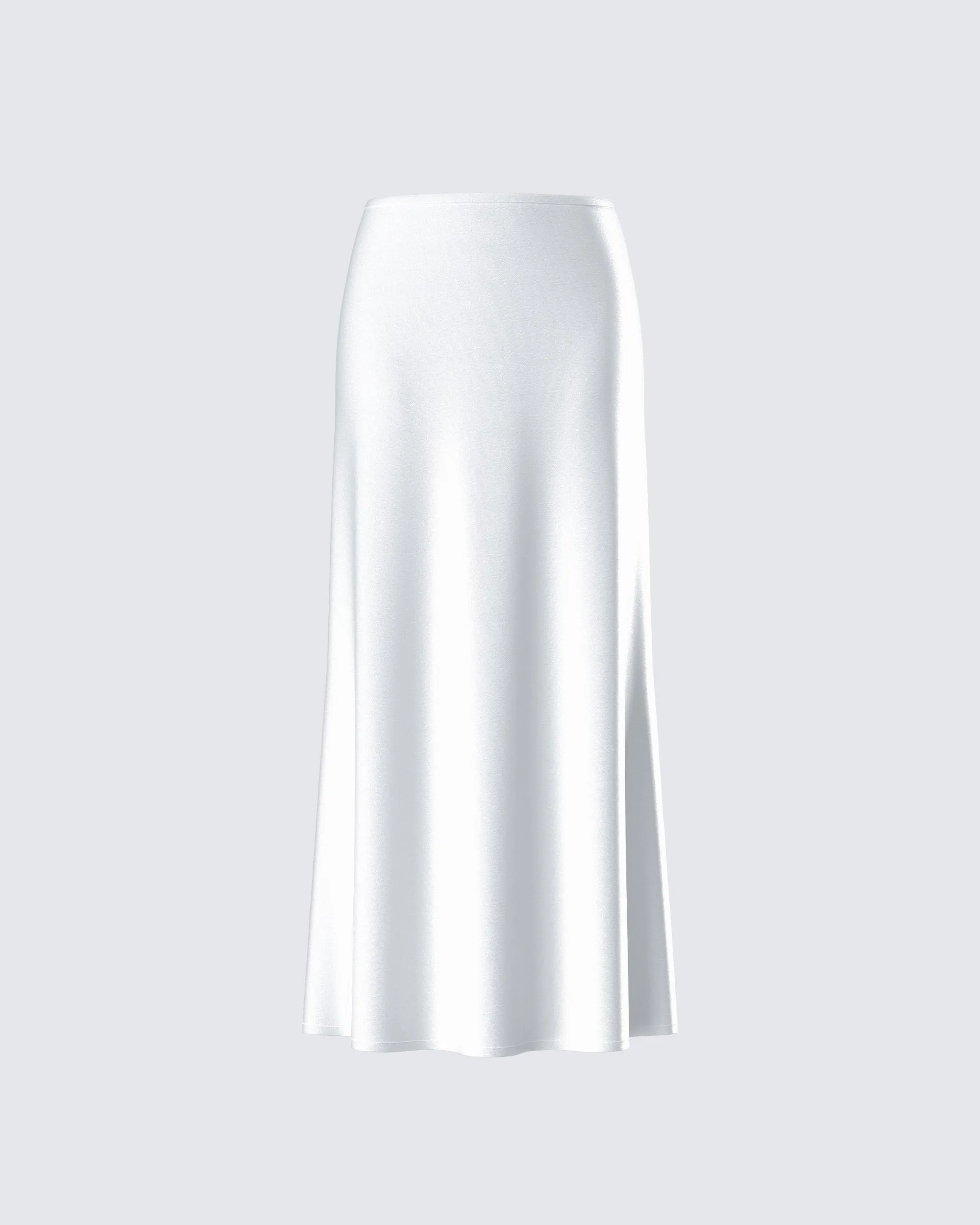 Amalie White Satin Maxi Skirt sold by Finesse
