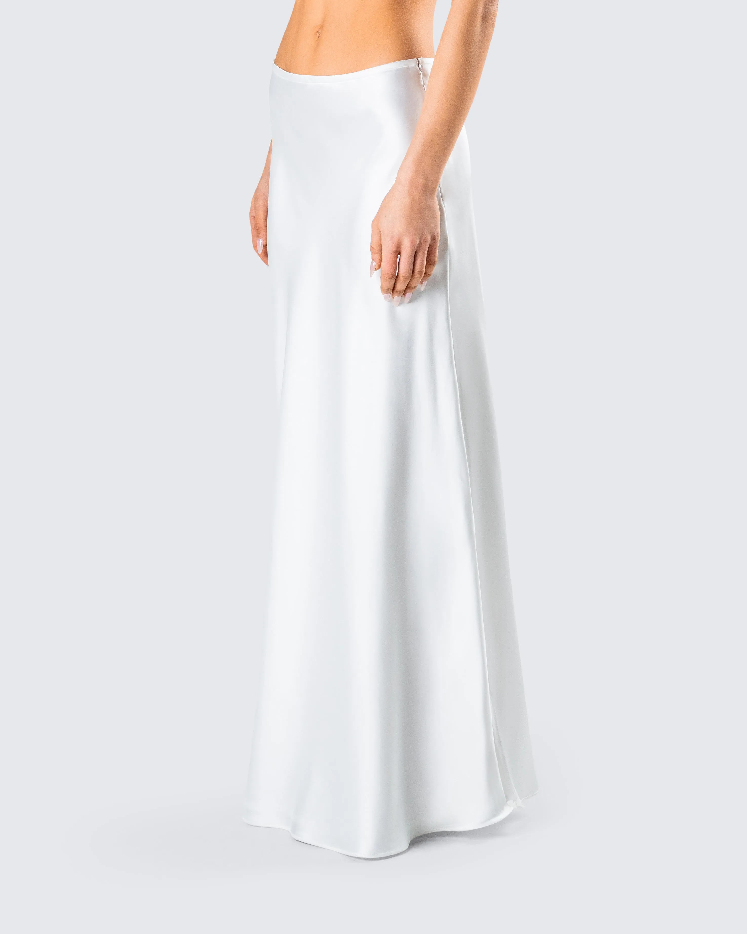 Amalie White Satin Maxi Skirt sold by Finesse product image thumbnail 5