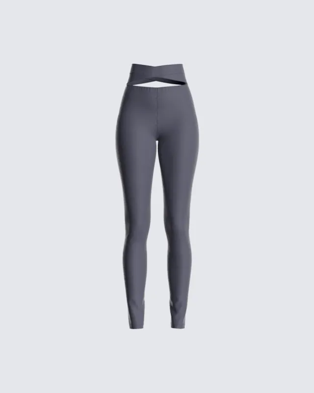 Jules Charcoal Criss Cross Legging sold by Finesse
