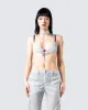 Harley Silver Bra Top & Choker sold by Finesse