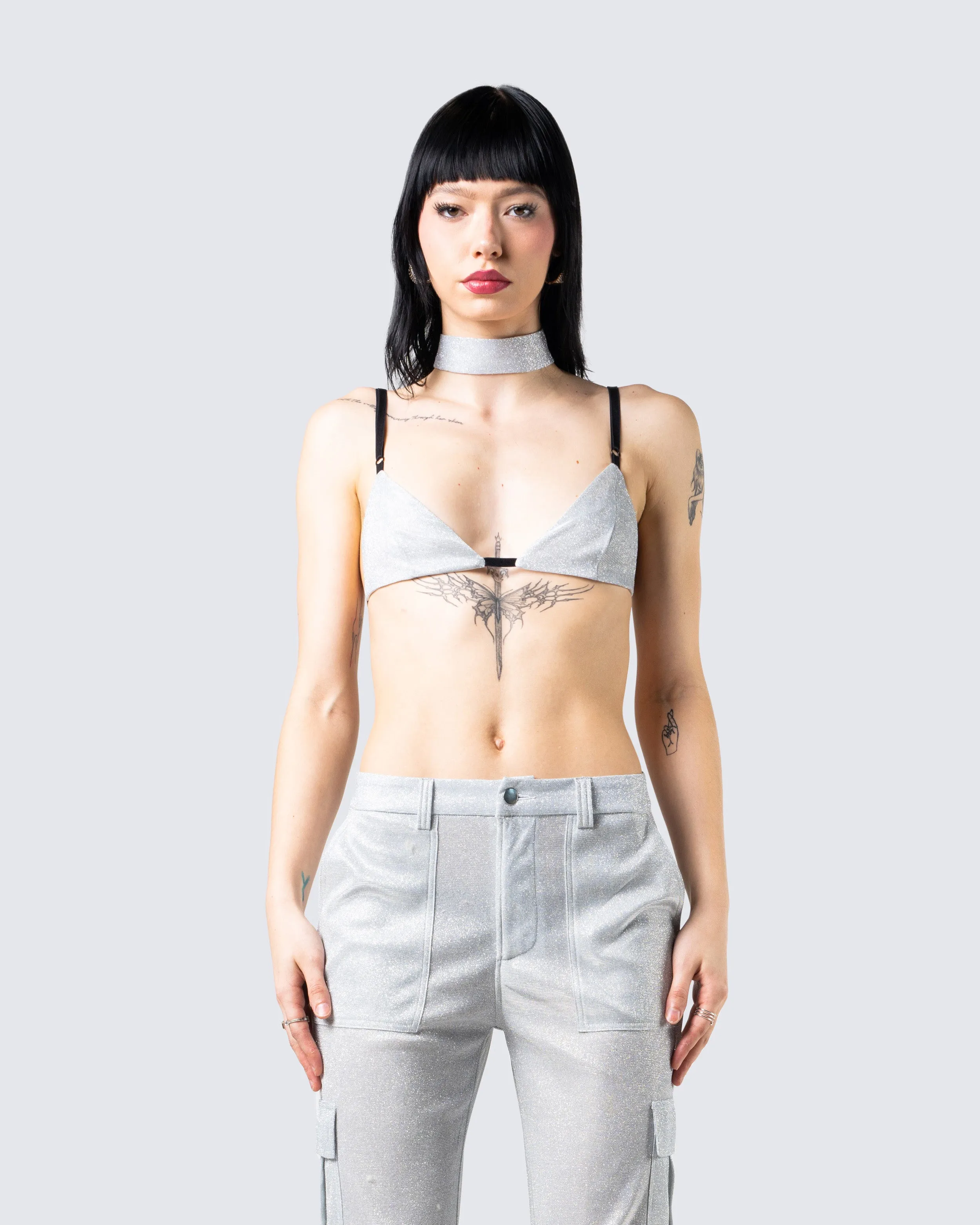 Harley Silver Bra Top & Choker sold by Finesse product image thumbnail 4