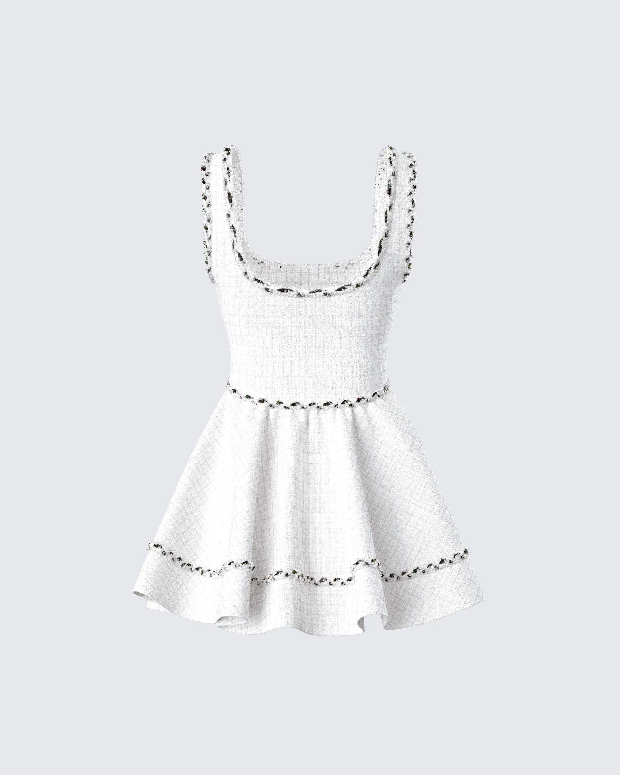 Lorene Ivory Tweed Mini Dress sold by Finesse product image thumbnail 3