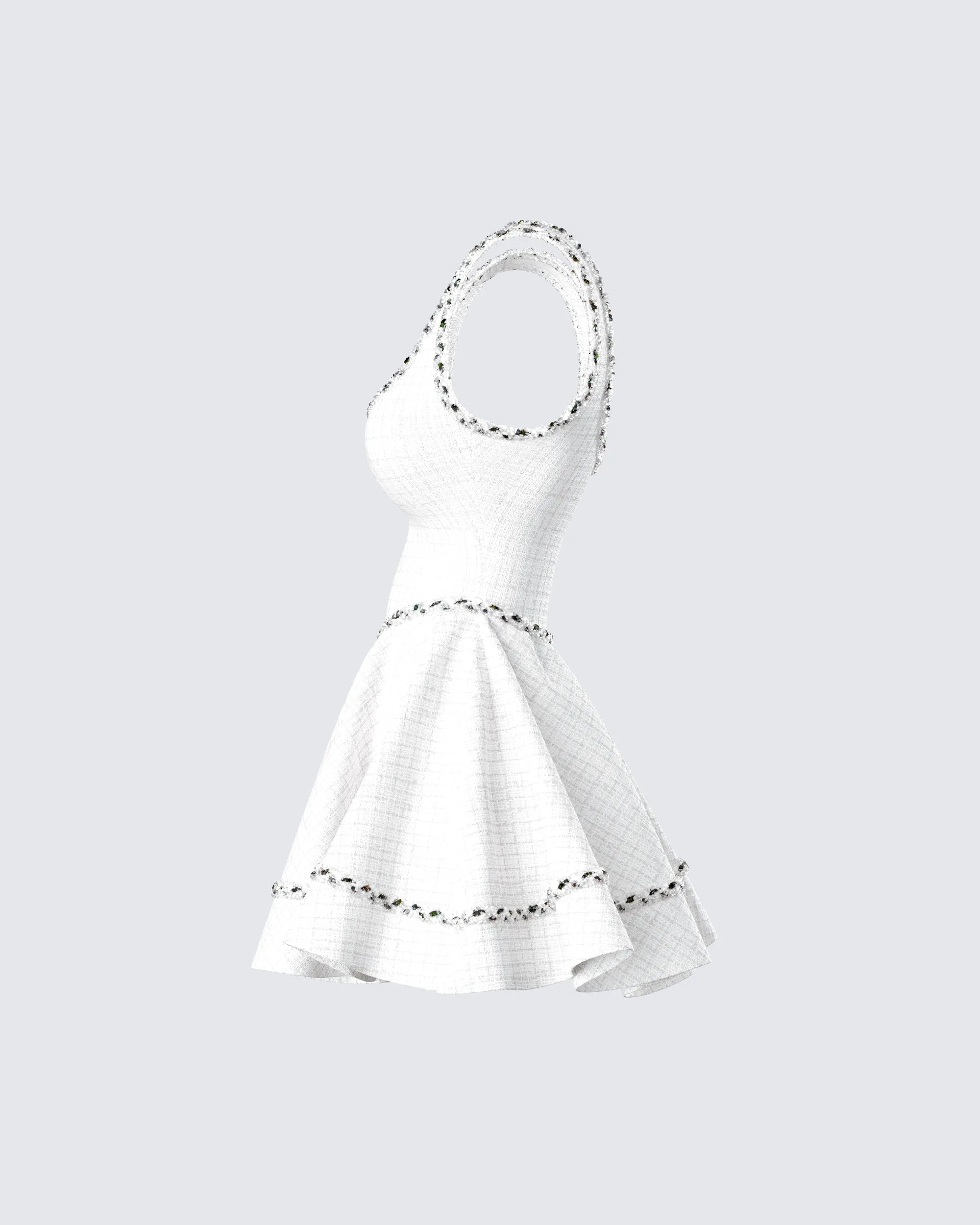 Lorene Ivory Tweed Mini Dress sold by Finesse product image thumbnail 2