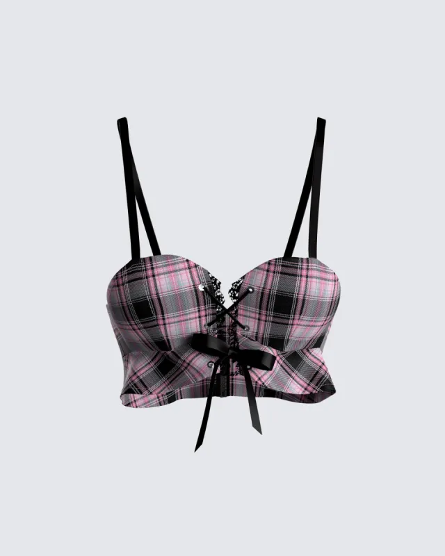 Angel Plaid Crop Top sold by Finesse