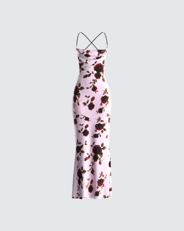 Lara Floral Velvet Burnout Dress sold by Finesse