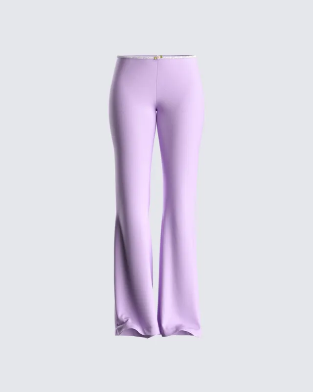 Scout Purple Rib Flared Pants sold by Finesse