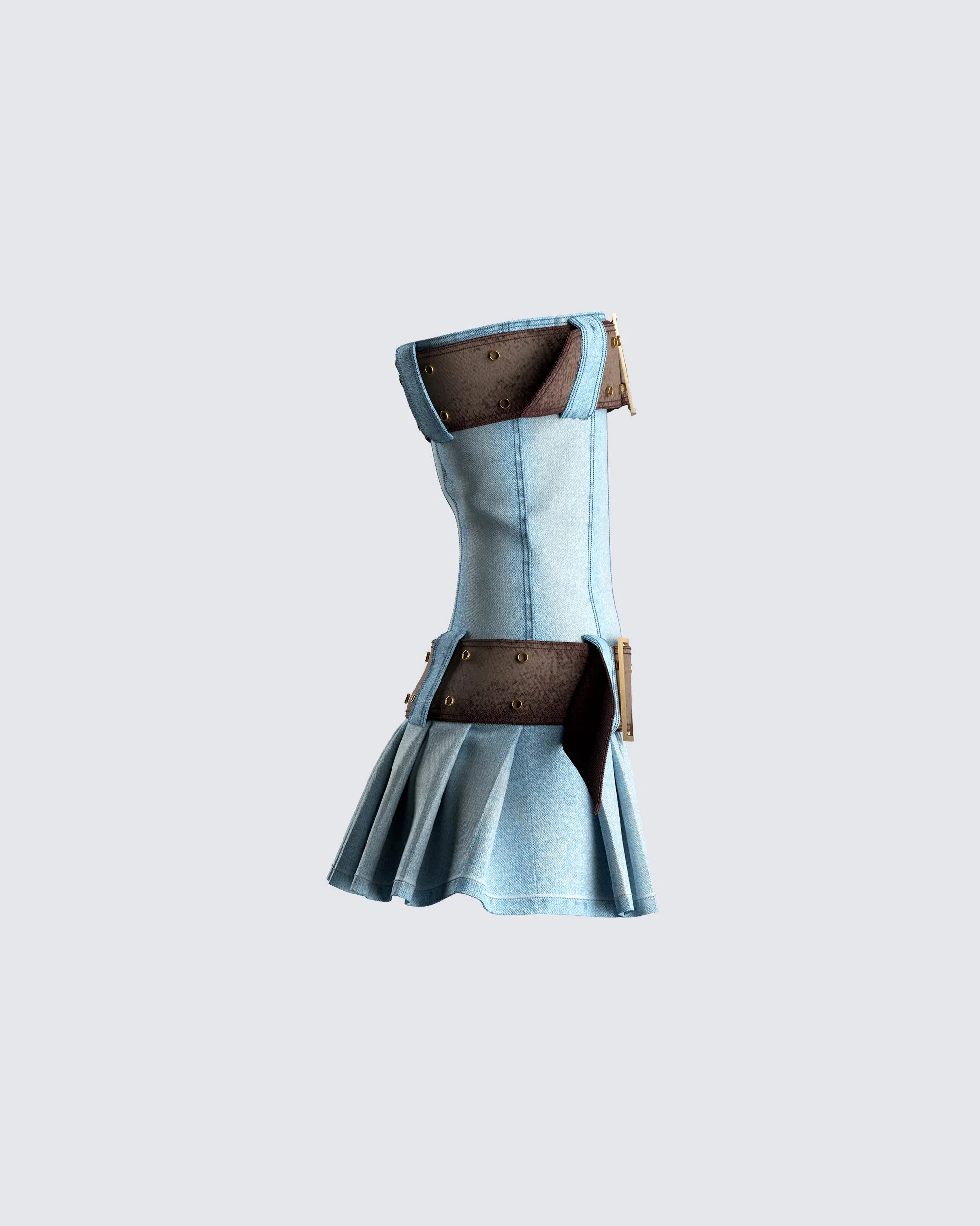 Cambry Blue Pleated Denim Dress sold by Finesse product image thumbnail 2