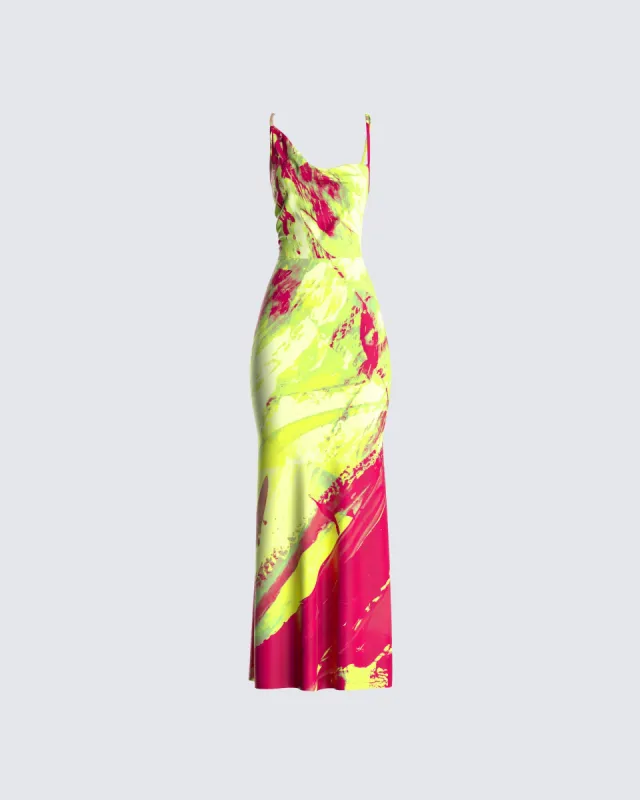 Everleigh Abstract Print Dress sold by Finesse