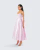 Eulla Pink Satin Midi Dress sold by Finesse