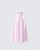 Eulla Pink Satin Midi Dress sold by Finesse