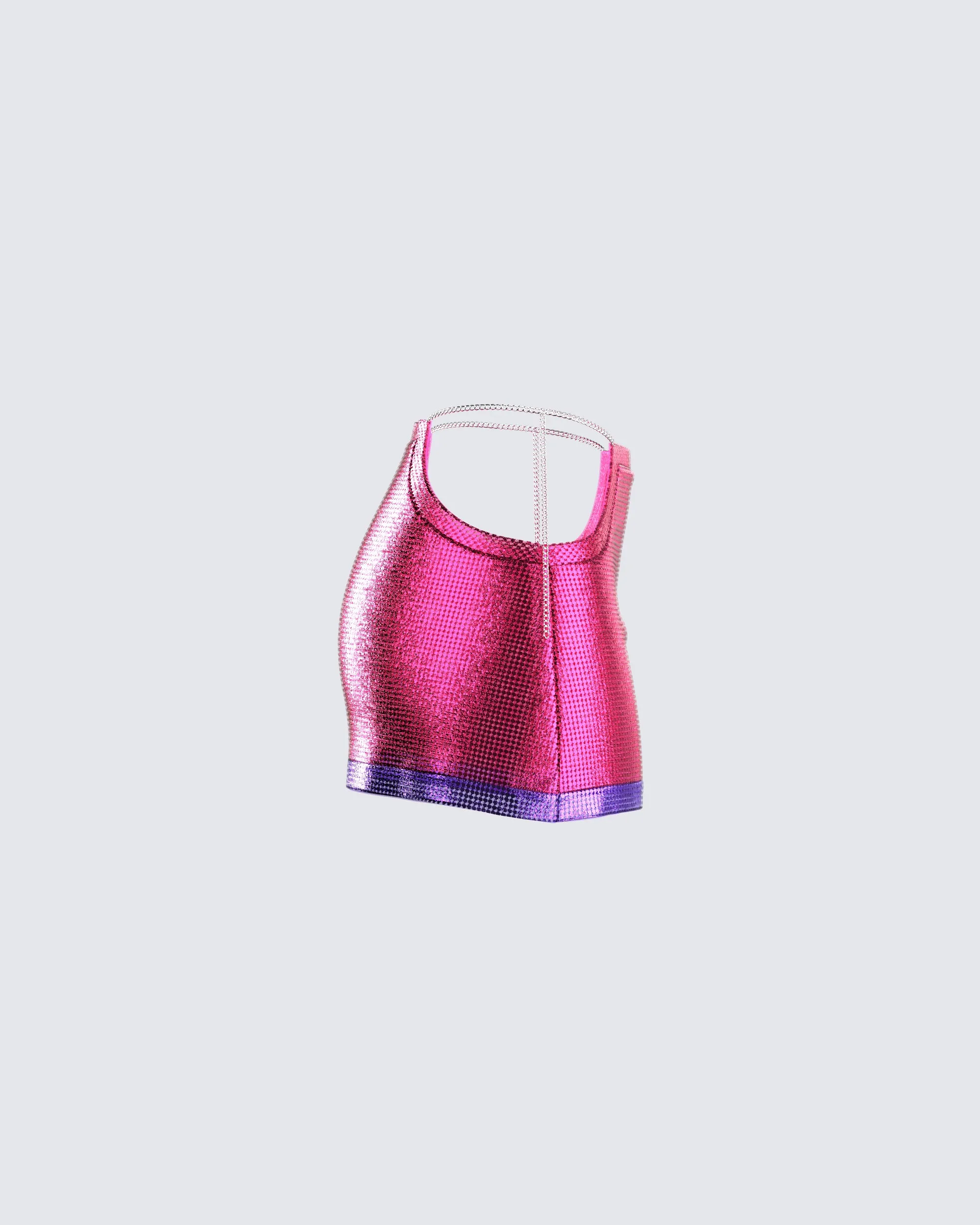 Jessa Hot Pink Chainmail Skirt sold by Finesse product image thumbnail 2