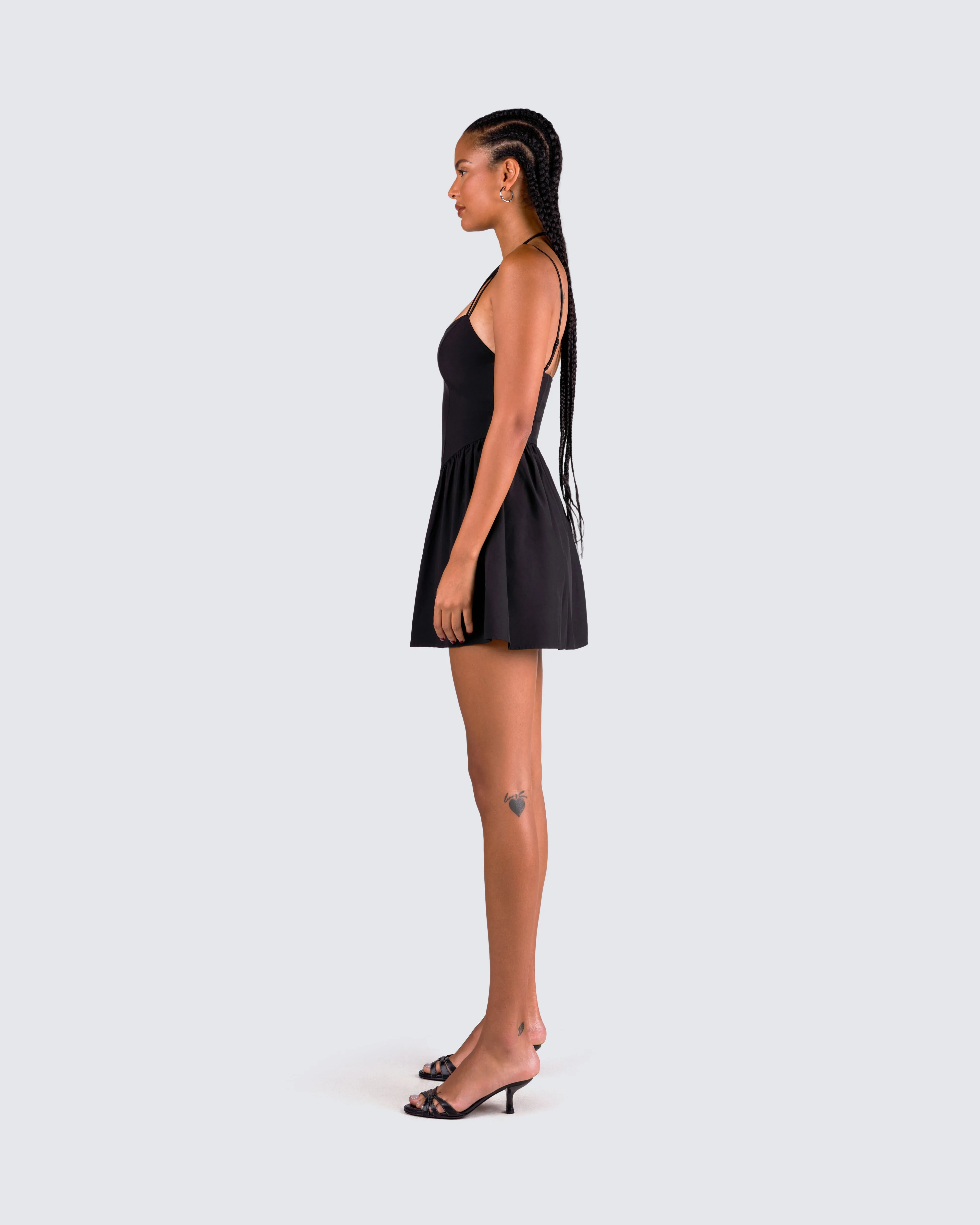 Lorella Black Poplin Mini Dress sold by Finesse product image thumbnail 5