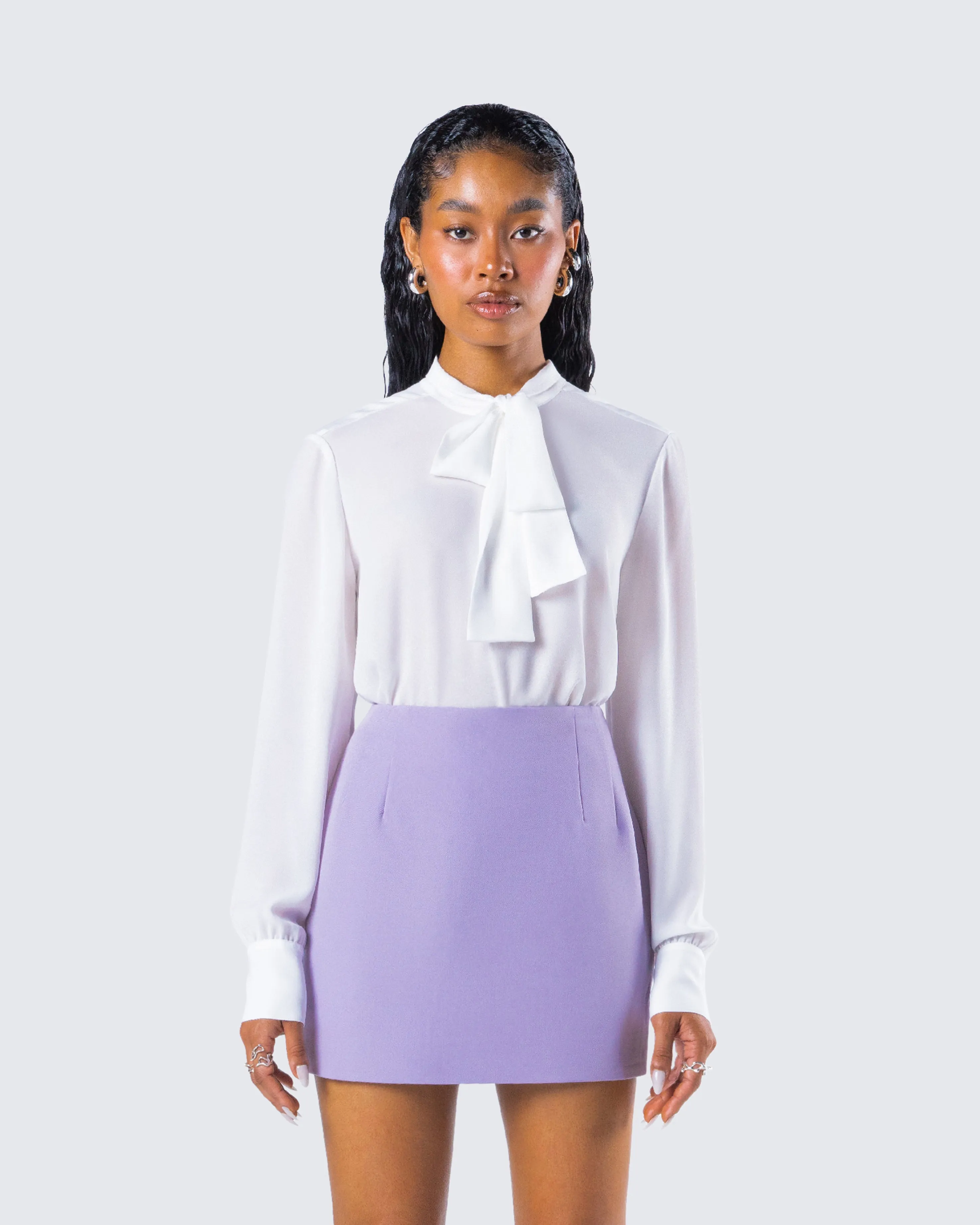 Maia White Pussy Bow Blouse sold by Finesse product image thumbnail 4